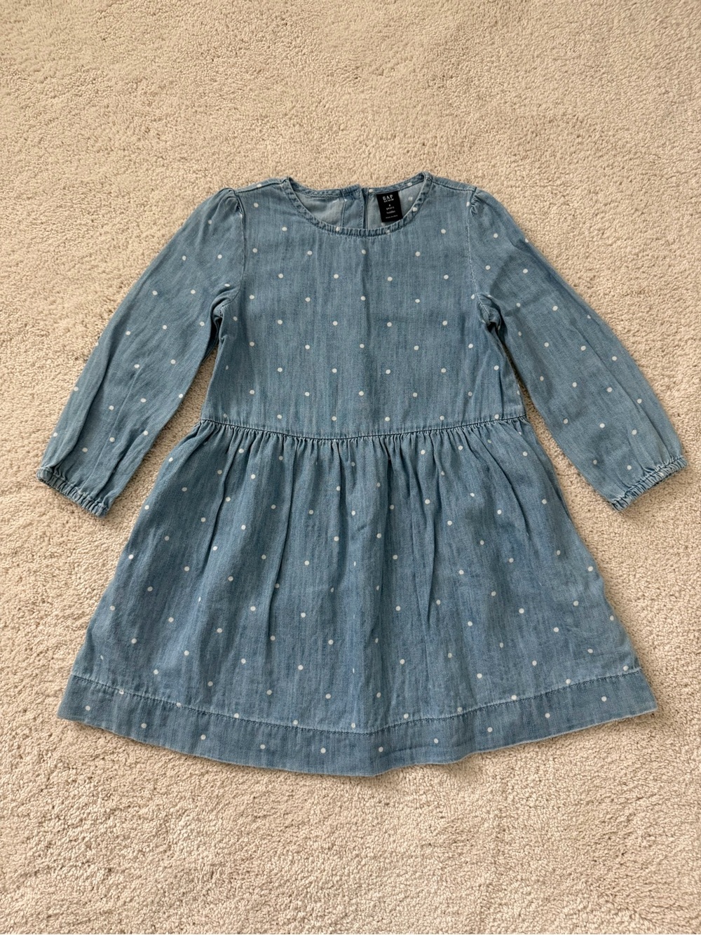 Toddler girls size 4 GAP Light Blue Polka Dot Denim Dress